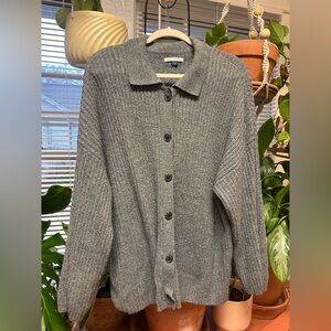 American Eagle Gray Button-Up Women's Sweater